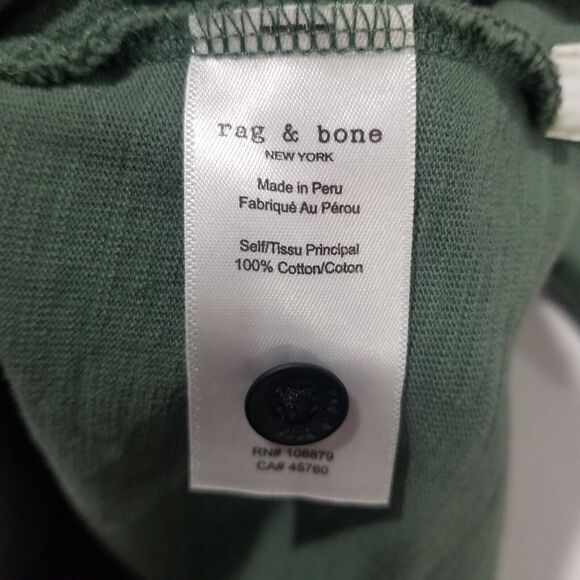 Rag & Bone Polo Shirt Mens Extra Large XL Golf Casual Green Cotton Athletic Fit - Picture 8 of 12